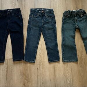 4T The Childrens Place/Wranglers Boys Dark Wash Straight Jeans - Blue Bundle